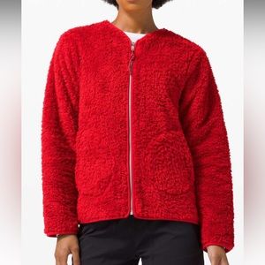 Lululemon Oh So Sherpa Jacket Dark Red Size 8